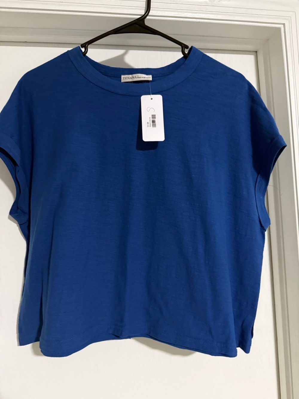 Zenana Outfitters Royal Blue Boxy Crop Tee
